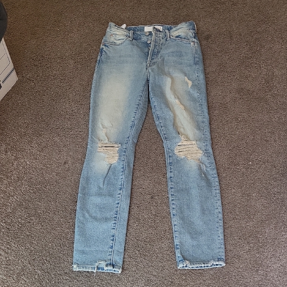 MOTHER Light Blue Distressed Jeans